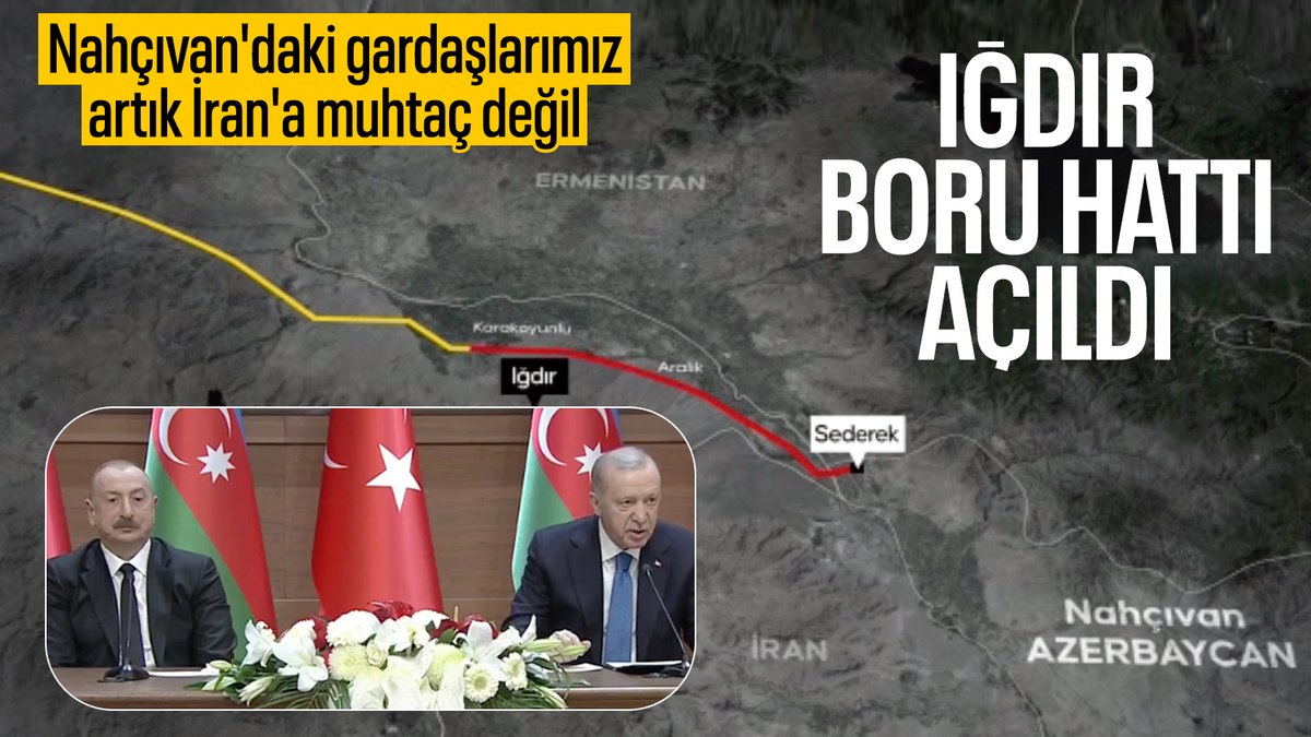 İlham Aliyev ve Cumhurbaşkanı Erdoğan, Iğdır Nahçıvan Boru Hattı açılışında bir araya geldi